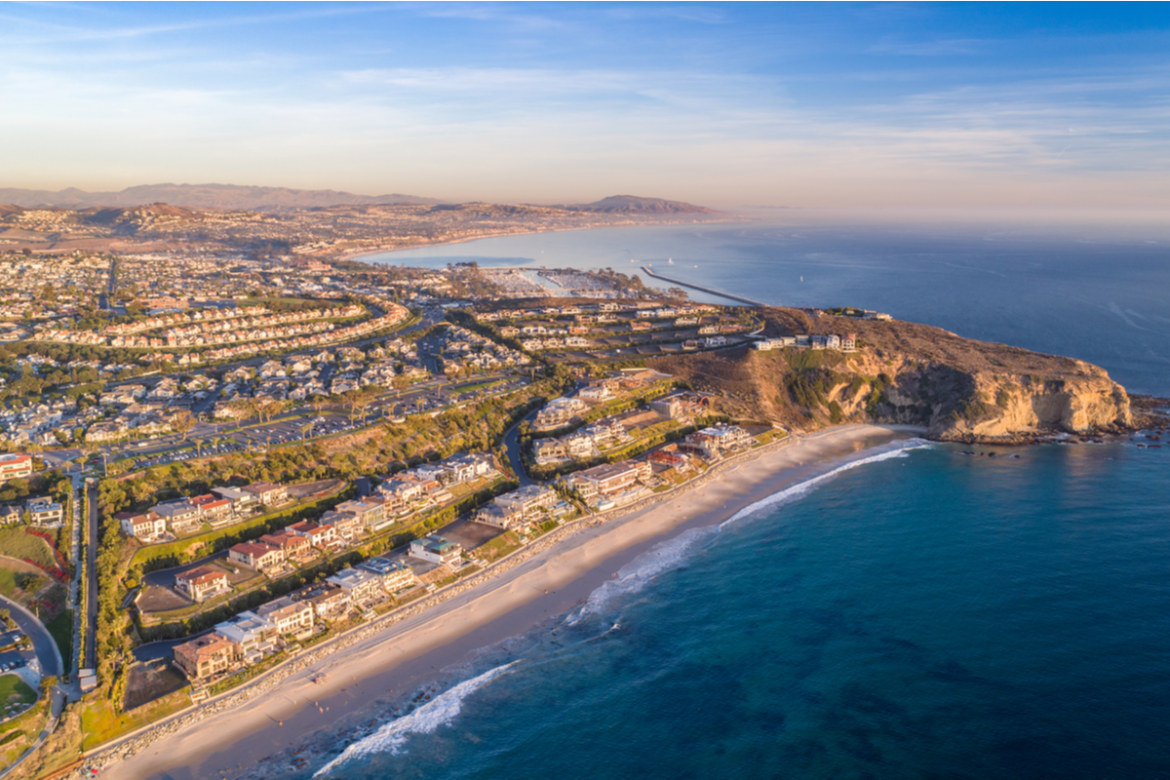 An aerial view of orange county.